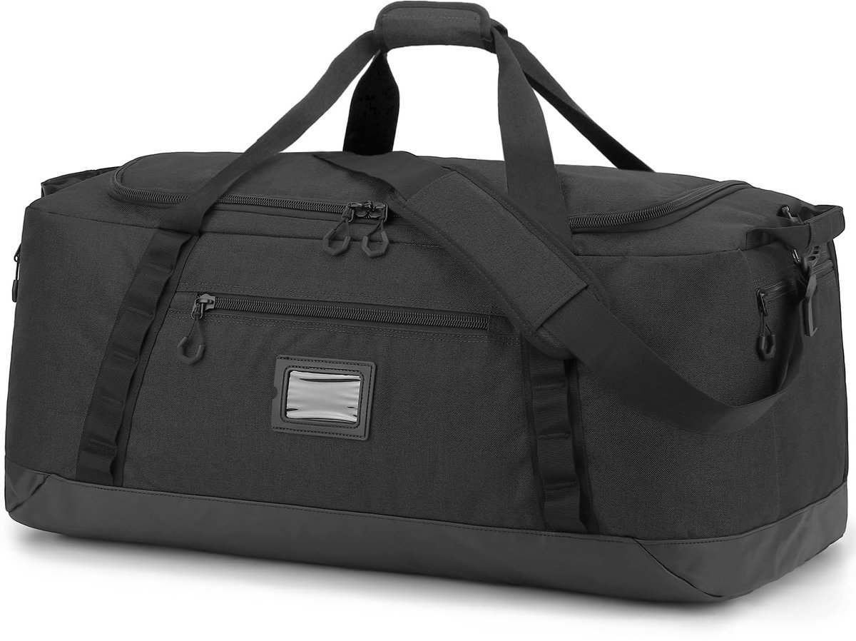 SnelShoppen - Grote XL Weekendrugzak voor Dames en Heren, Waterdichte Reistas 120 Liter, Upgrade-Zwart, Ideaal voor Camping, Vakantie, Sport en Reizen