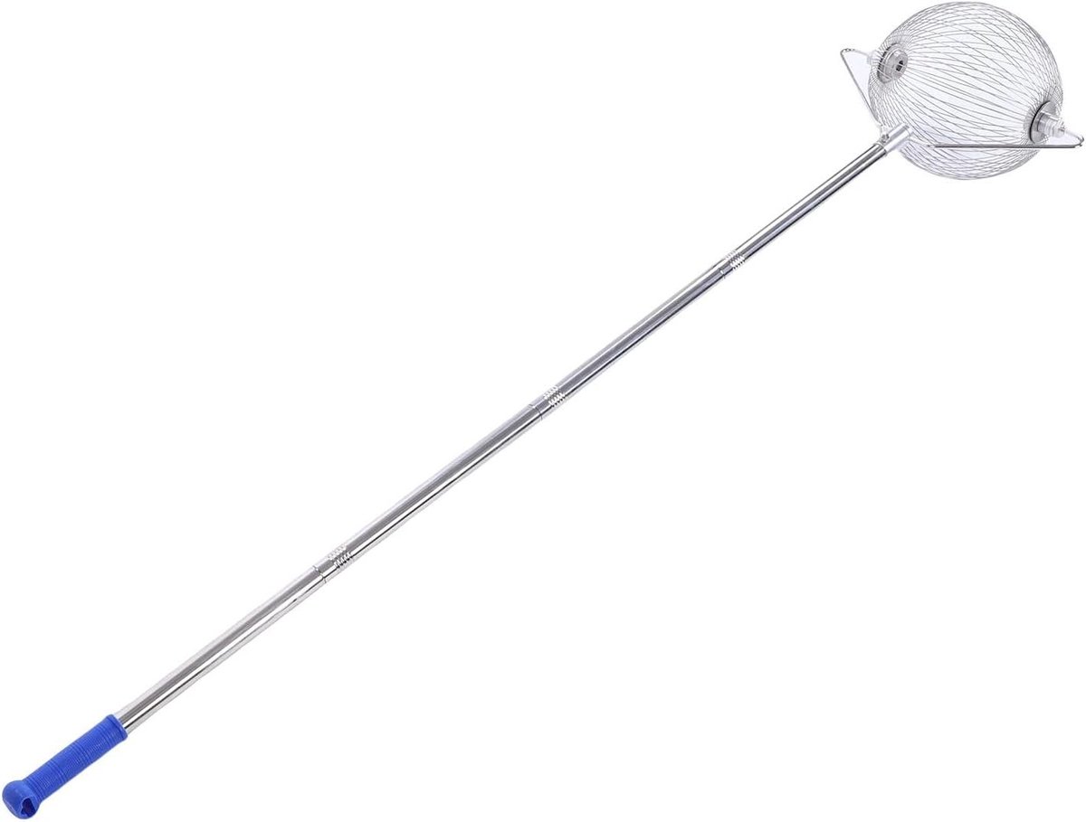 Notenverzamelaar Roestvrijstaal - Ballenraper Fruitplukker - Efficiënt Oogsten - Duurzame 304 Constructie - 34 x 24 x 20 cm - Zilver