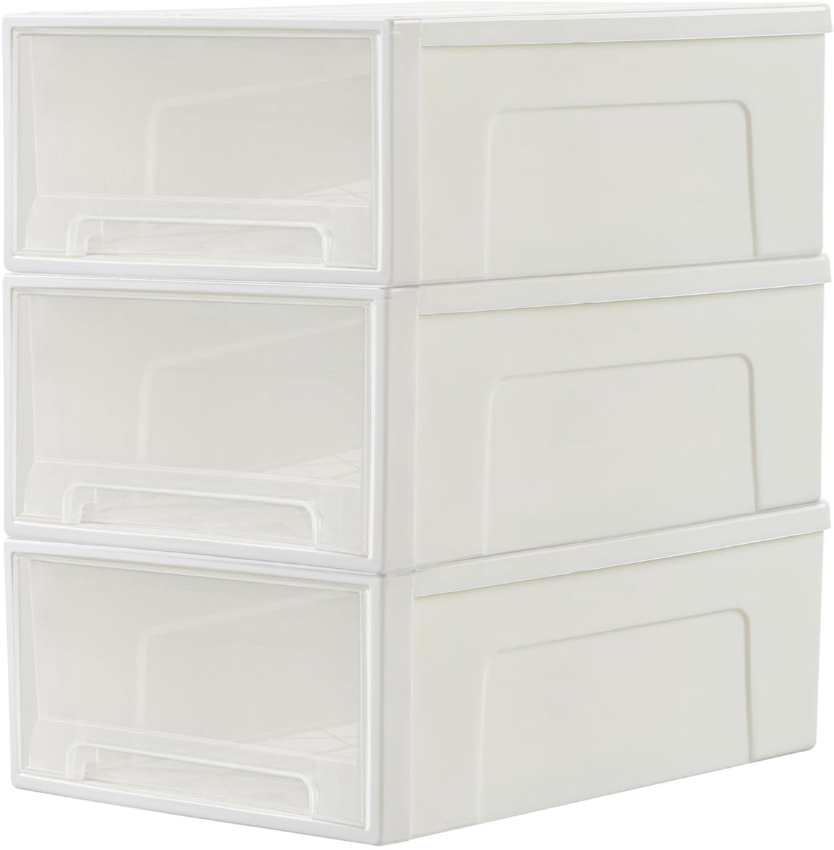 SnelShoppen - 14L x 3 Kunststof Opbergladen, Bureau-Organizers, Ladeorganizer, Opbergdoos, Stapelbare Toren voor Desktop, Slaapkamer, Cosmetica, Duurz