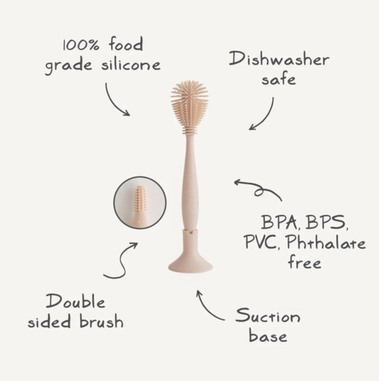 Mushie Silicone Flessenborstel - Blush van Mushie — afbeelding 3