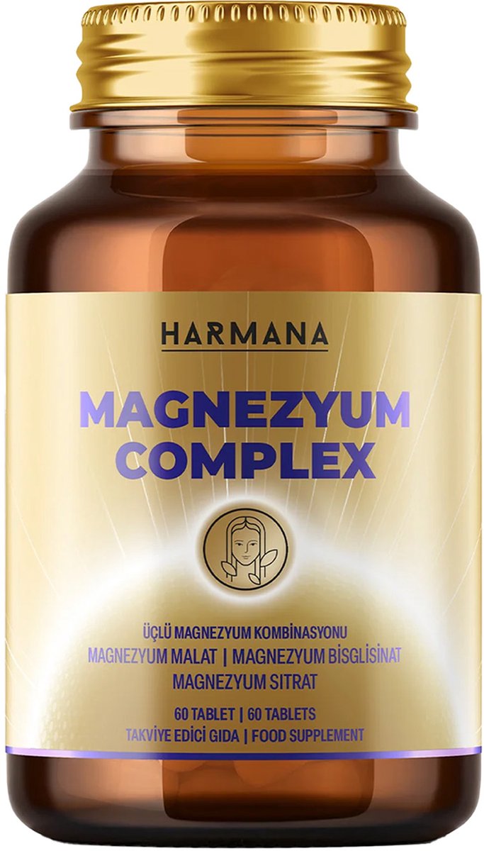 Harmana Magnesium Complex – Bisglycinaat, Citraat & Malaat – 60 Tabletten