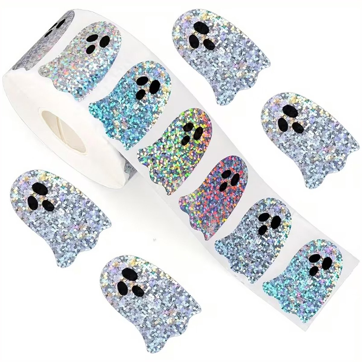 DW4Trading Stickerrol Spookjes 500 Stuks Sluitstickers Ø 2,6 cm