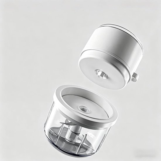 Knoflook Hakker - Mini Keukenmachine - Snel Ingrediënten Snijden - Draadloos Werken - 350 ml Capaciteit - Wit — afbeelding 4