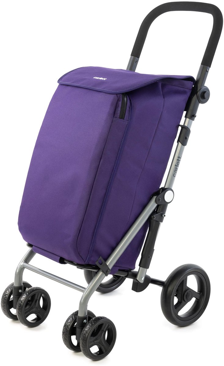 SnelShoppen - Opvouwbare Supermarktkar met 4 Wielen, Verstelbaar Stuur, Veiligheidsrem, 48L Tas, Koeltas 10L - Lichtgewicht en Handig voor Boodschappe