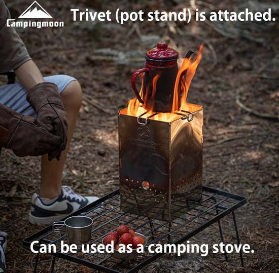 Opvouwbare Houtskool Schoorsteen Starter Barbecue Roestvrij Staal MT-19 voor Camping Barbecue van Merkloos — afbeelding 4
