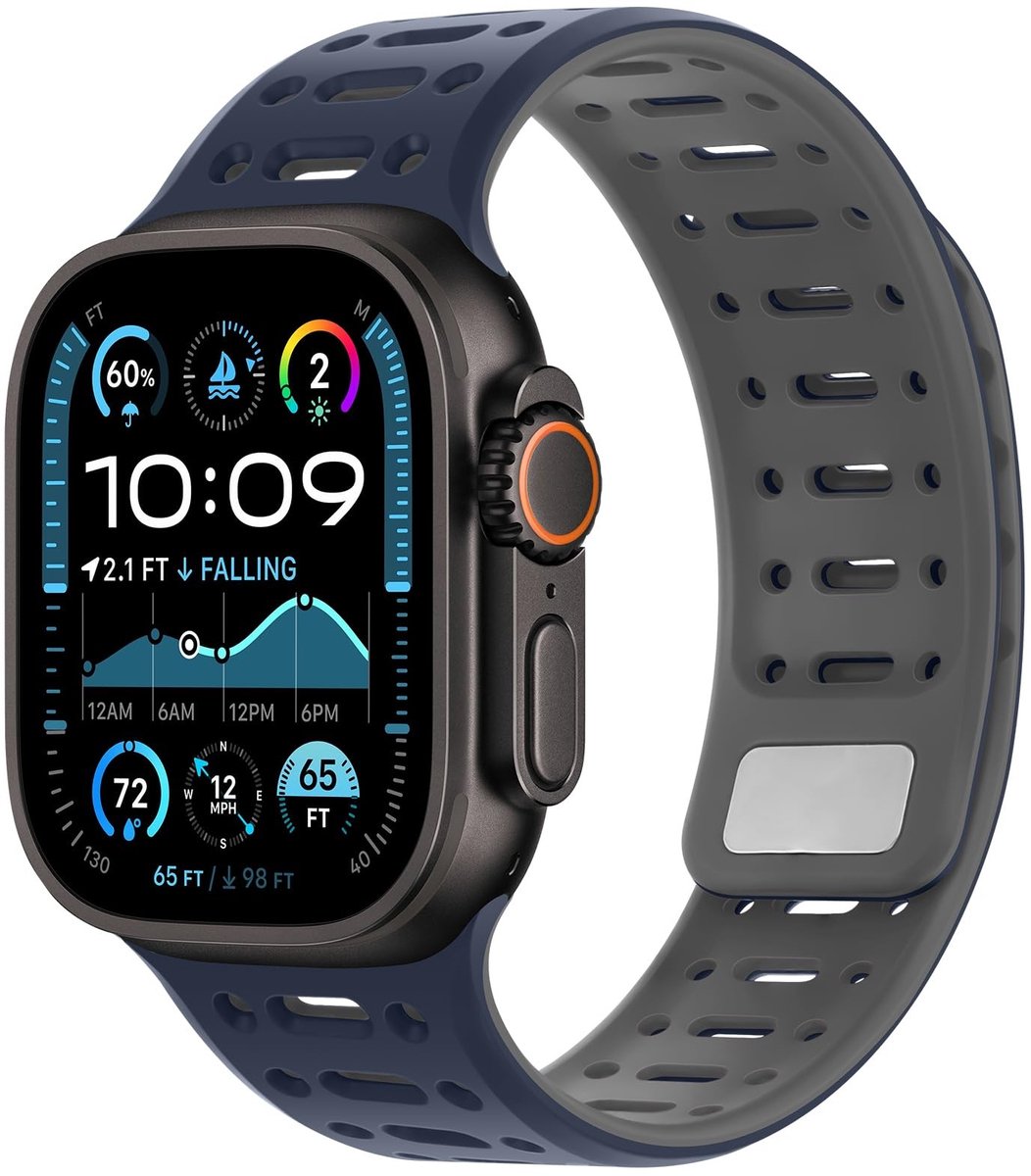 SolidKeus - Ademend Siliconen Sportband voor Apple Watch 38mm-49mm