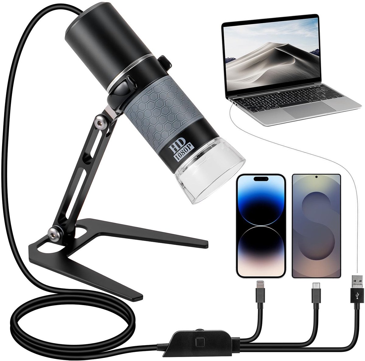 SolidKeus - Full HD USB Digitale Microscoop Camera (50-1000X)