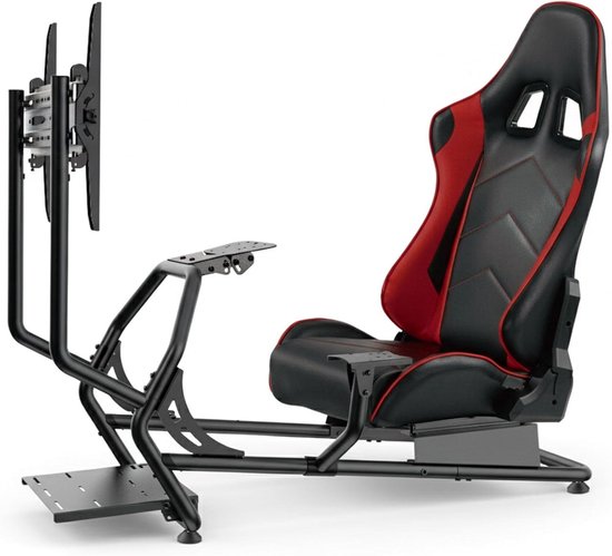 Racestoel Simulator Cockpit - Race Sim Cockpit - Realistisch Racen - Volledig Verstelbaar - 131 x 72 x 110 cm — afbeelding 2