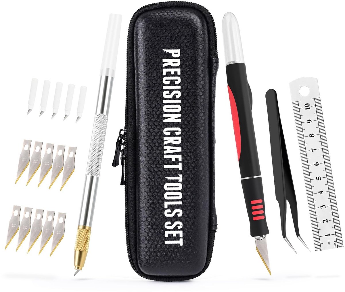 SolidKeus - Craft Knife Set met Soft Grip en 15 Vervangbladen