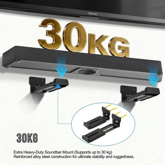 SolidKeus - Universele Soundbar Muurbeugel voor Diverse Merken — afbeelding 2