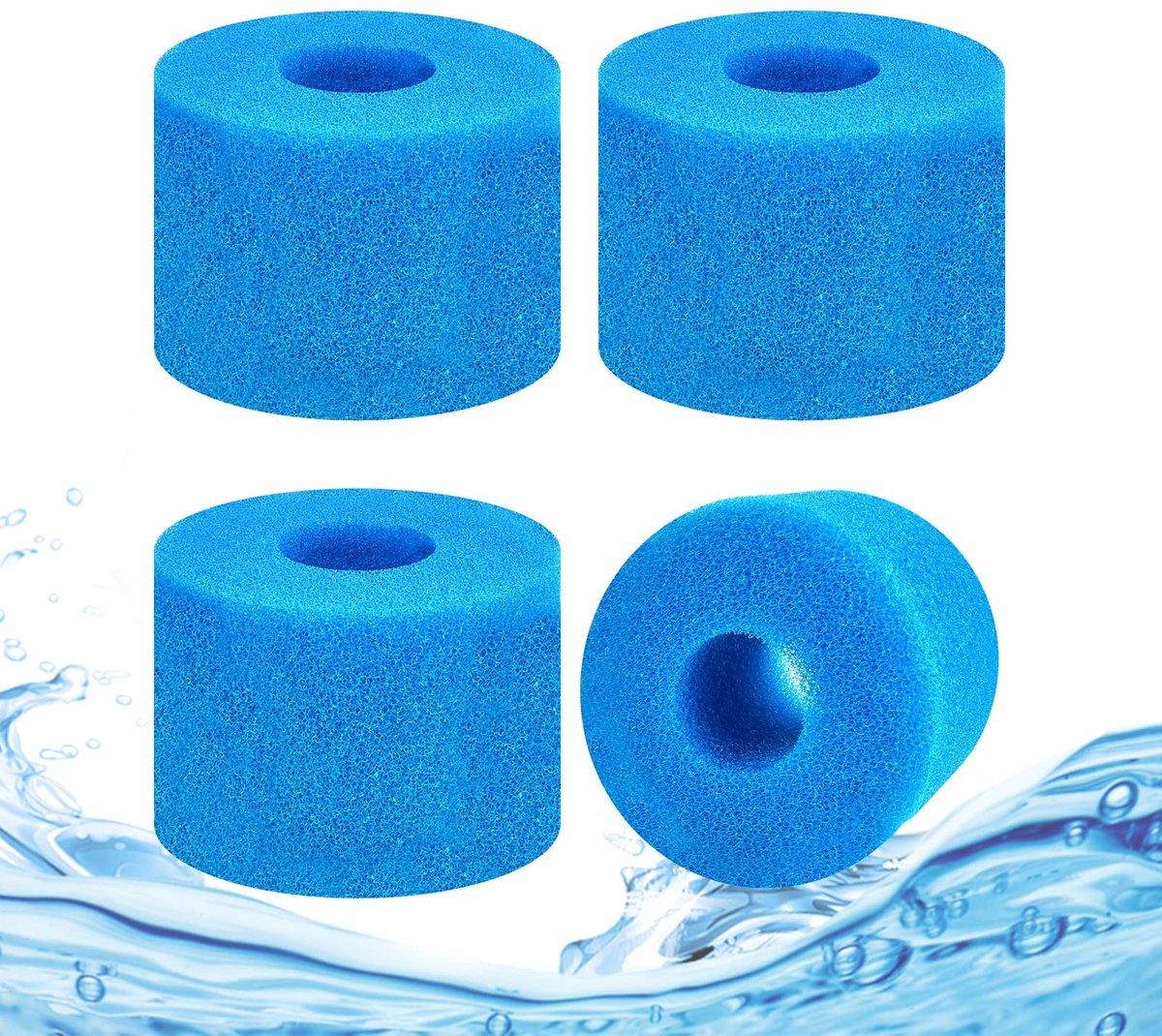 SolidKeus - Set van 4 Filter Sponsen Type S1 voor Zwembadreiniging