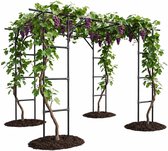 Groot tuinrek – Roestvrij stalen plantensteun met PE-coating – voor komkommers, tomaten en rozen – Multifunctioneel rek – Weerbestendig – Eenvoudig te monteren