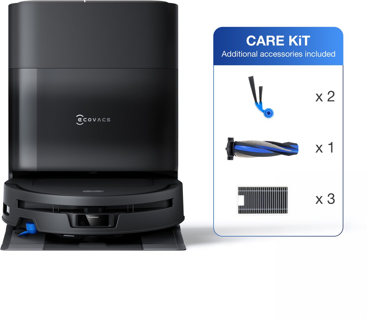 ECOVACS - DEEBOT T90 Max Pro OMNI Care kit editie – Robotstofzuiger met dweilfunctie - Inclusief extra accessoires – 40.000 Pa – ZeroTangle – 3.0 TruEdge