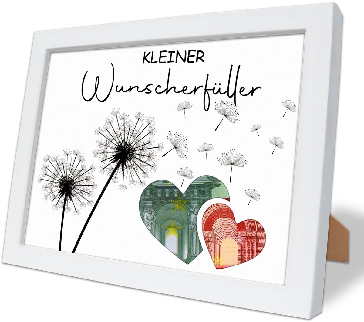 Bilderlijst voor geldcadeaus met Pusteblume ontwerp - 26,5 x 21 cm