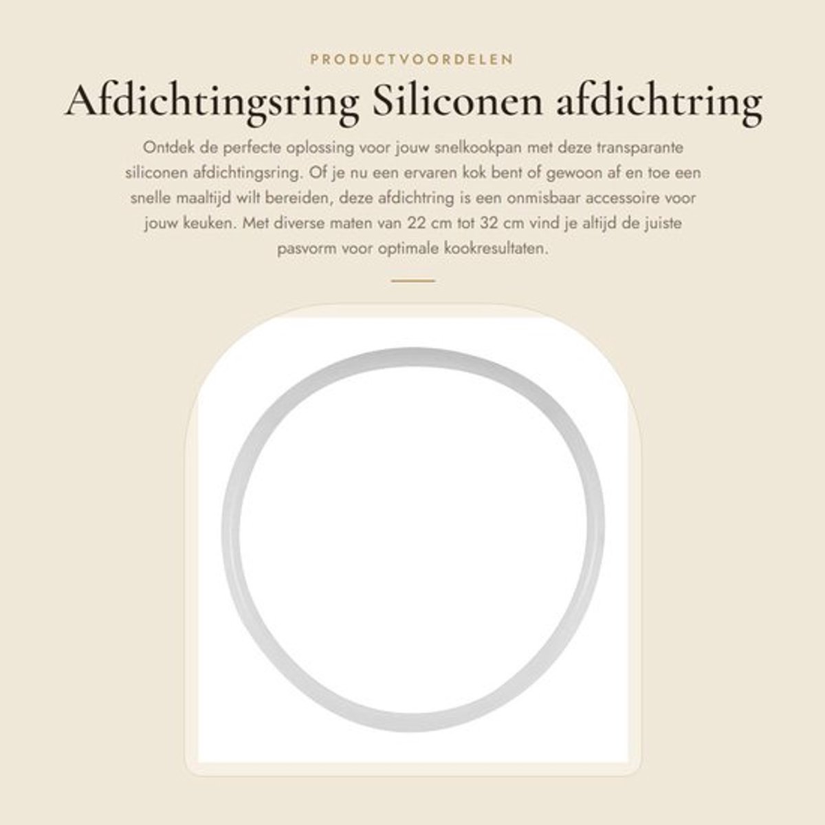 Afdichtingsring transparant - Reserveafdichting - Snelkookpan accessoires - Binnendiameter 22/24/26/28/30/32 cm - Efficiënte afdichting - Siliconen materiaal - Siliconenring
