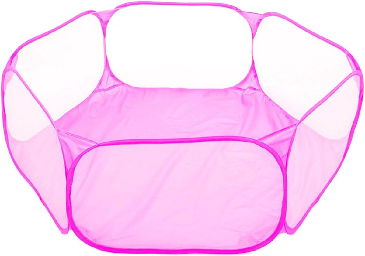 1 stuk tent voor kleine dieren, ademende tent voor kooi voor huisdieren, draagbaar, voor cavia's, konijnen, hamsters, chinchilla's, egels, puppy's, kittens (roze)