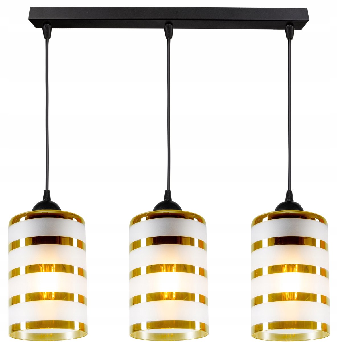 Glazen Hanglamp Tuba Goud/Zwart - Stijlvolle Verlichting