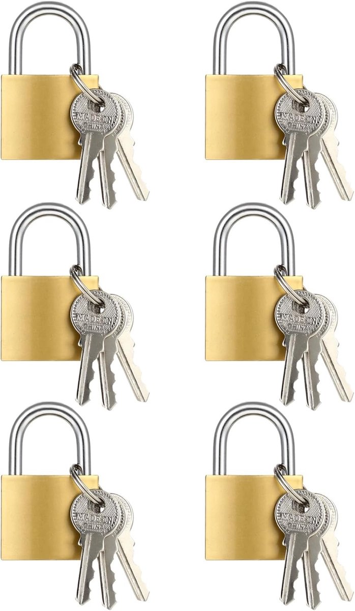 Hangslot met Sleutel - 32 mm - Weerbestendig - Massieve IJzeren Kern - Voor Koffers en Kasten