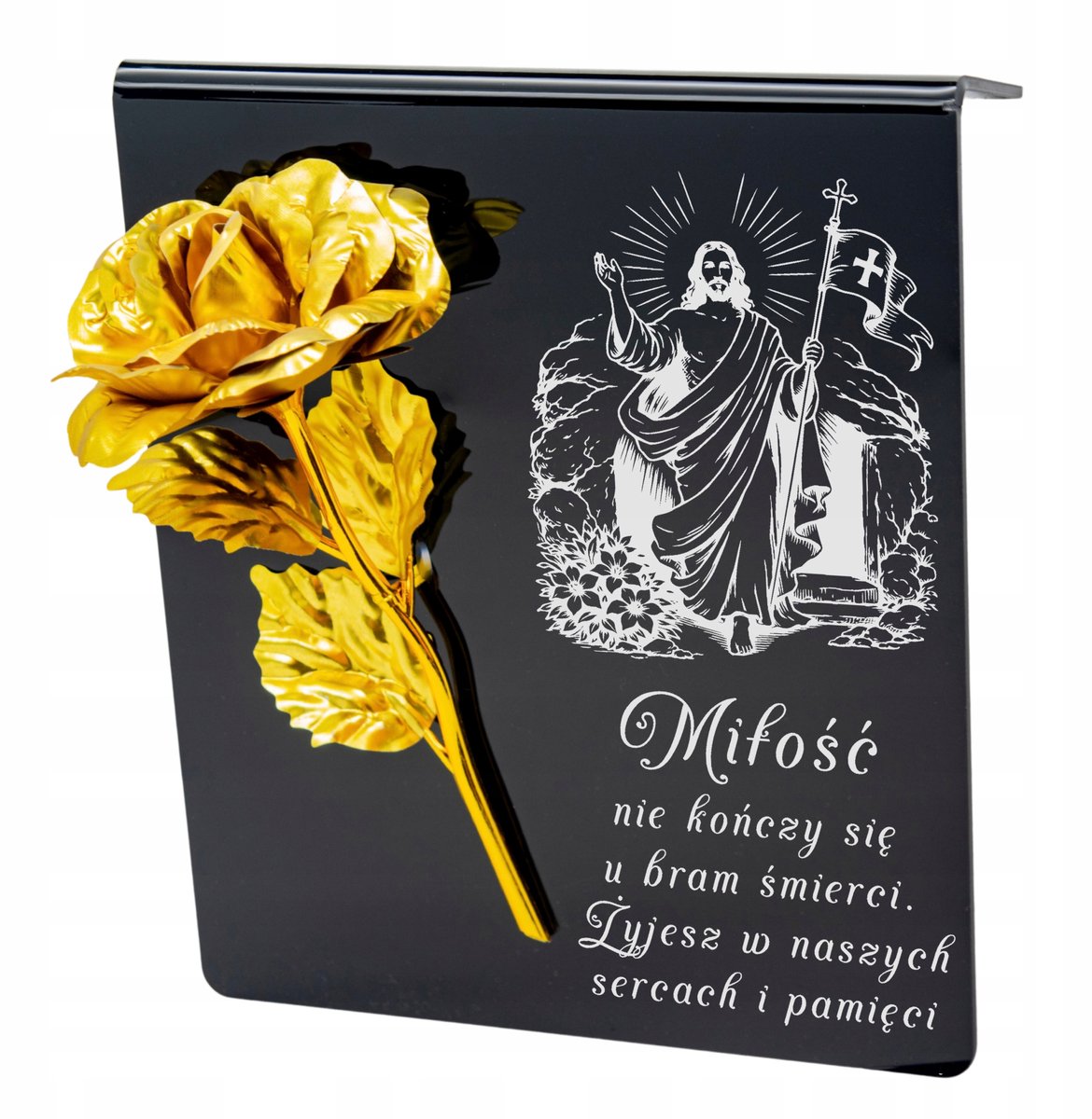 Grafische Grafdecoratie met Gouden Roos - Paasdecoratie