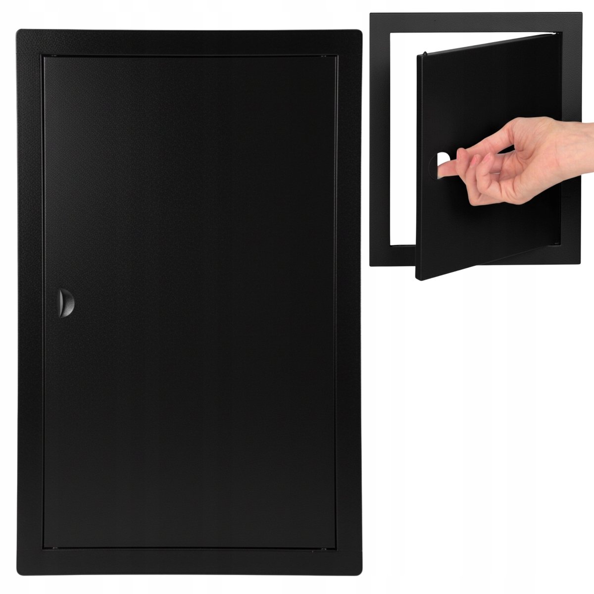 Zwart Metalen Inspectieluik 30x50cm met Klikslot
