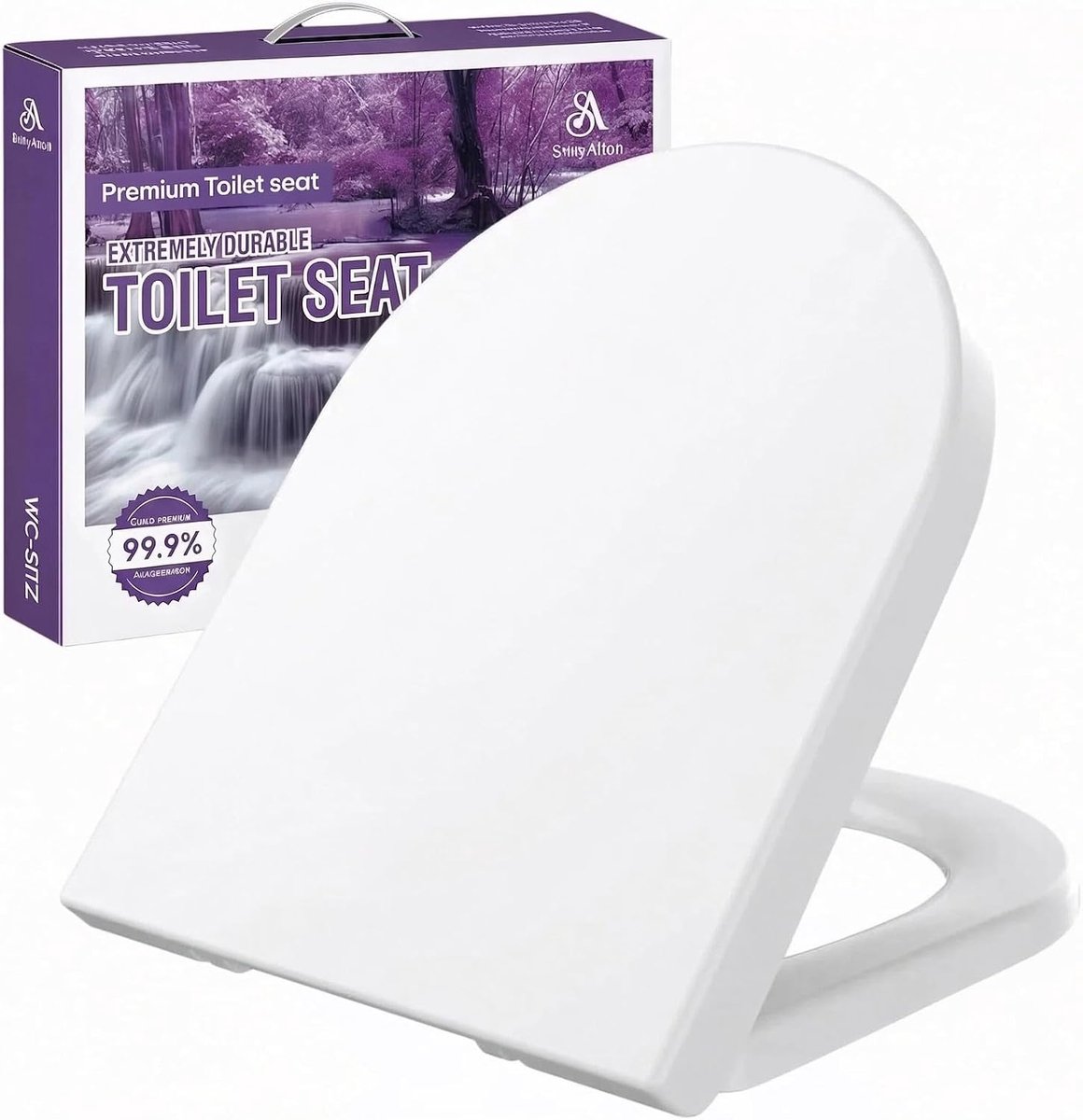 Wc-bril - D-vorm - toiletdeksel met softclosemechanisme - Quick Release-functie voor eenvoudige montage en reiniging - antibacteriële wc-bril van duroplast - verstelbaar en universeel passend - wit
