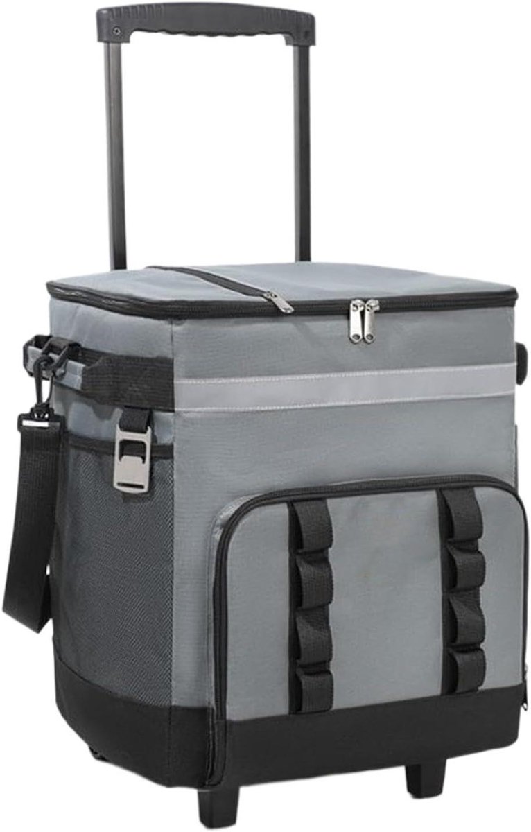 Rollende Koeltas - Ijsbox met Wielen - Outdoor Avonturen - Lekvrij Geïsoleerd Ontwerp - 35 Liter - Donkergrijs