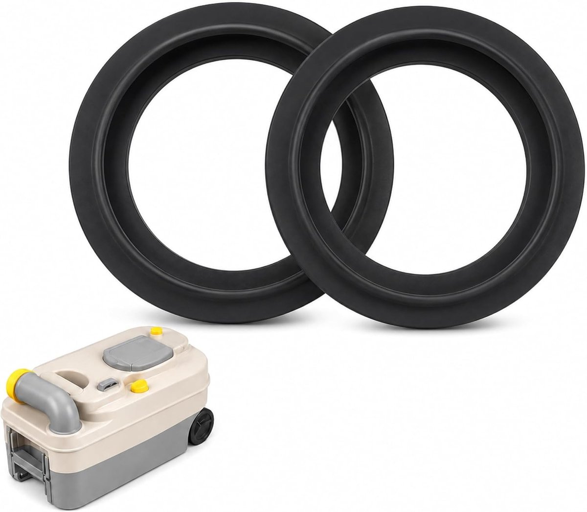 Set van 2 waterdichte siliconen afdichtingen voor camper toiletten, geschikt voor C200, C260, C400, C500, duurzaam en eenvoudig te installeren.