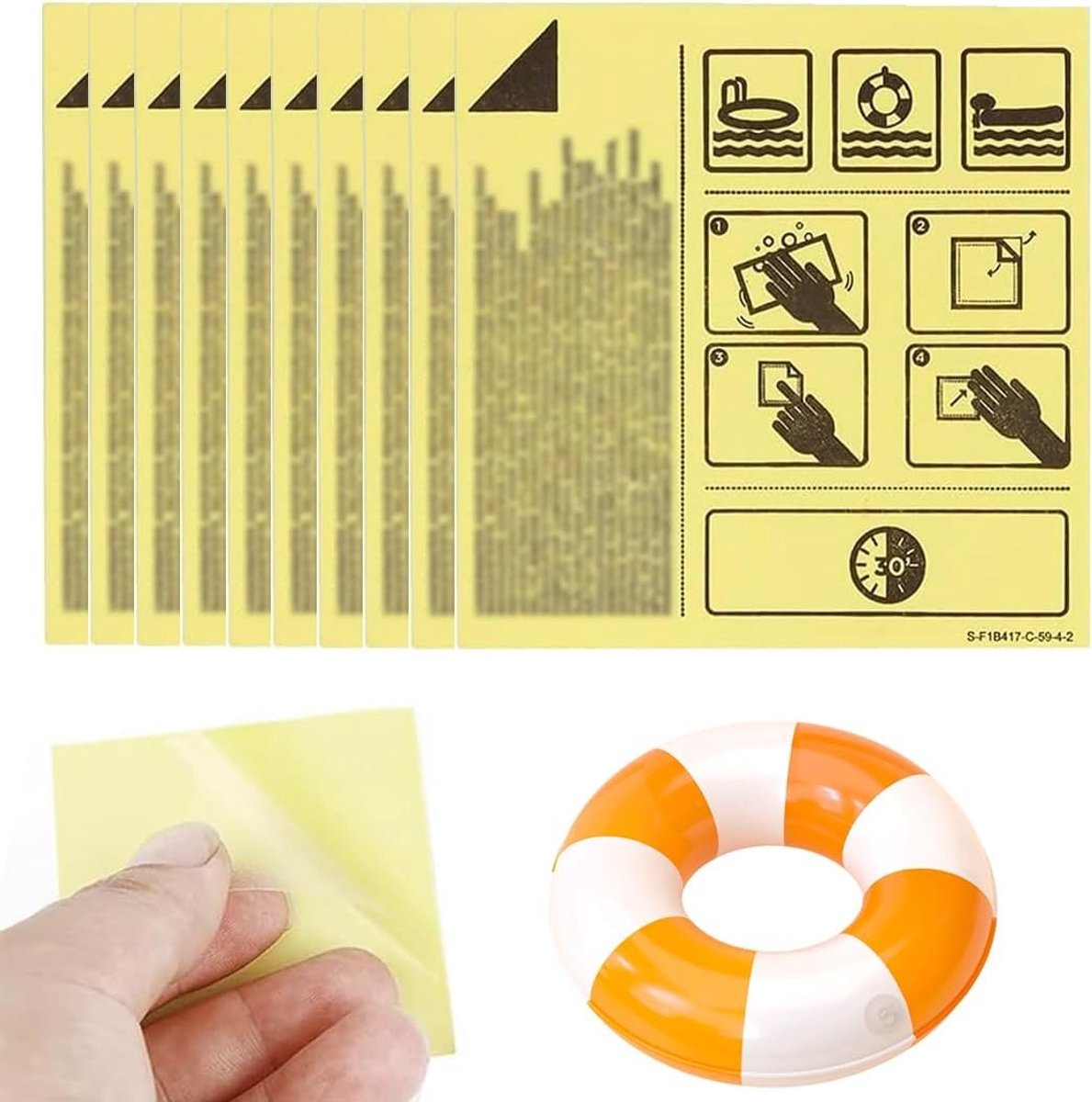 Set van 10 Waterdichte Reparatie Patches voor Opblaasbare Producten - Elastische Herstelplakken 6.5 x 6.5 cm voor Tent, Boot en Parasol Reparatie