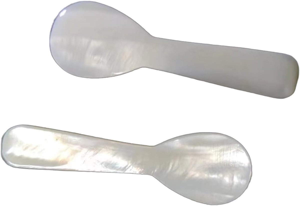 Kaviaarlepels, set natuurlijke parelmoerlepel, eierlepel, ronde uiteinden, zoutlepel, moeder van parellepel, koffielepel voor het serveren van kaviaar en
