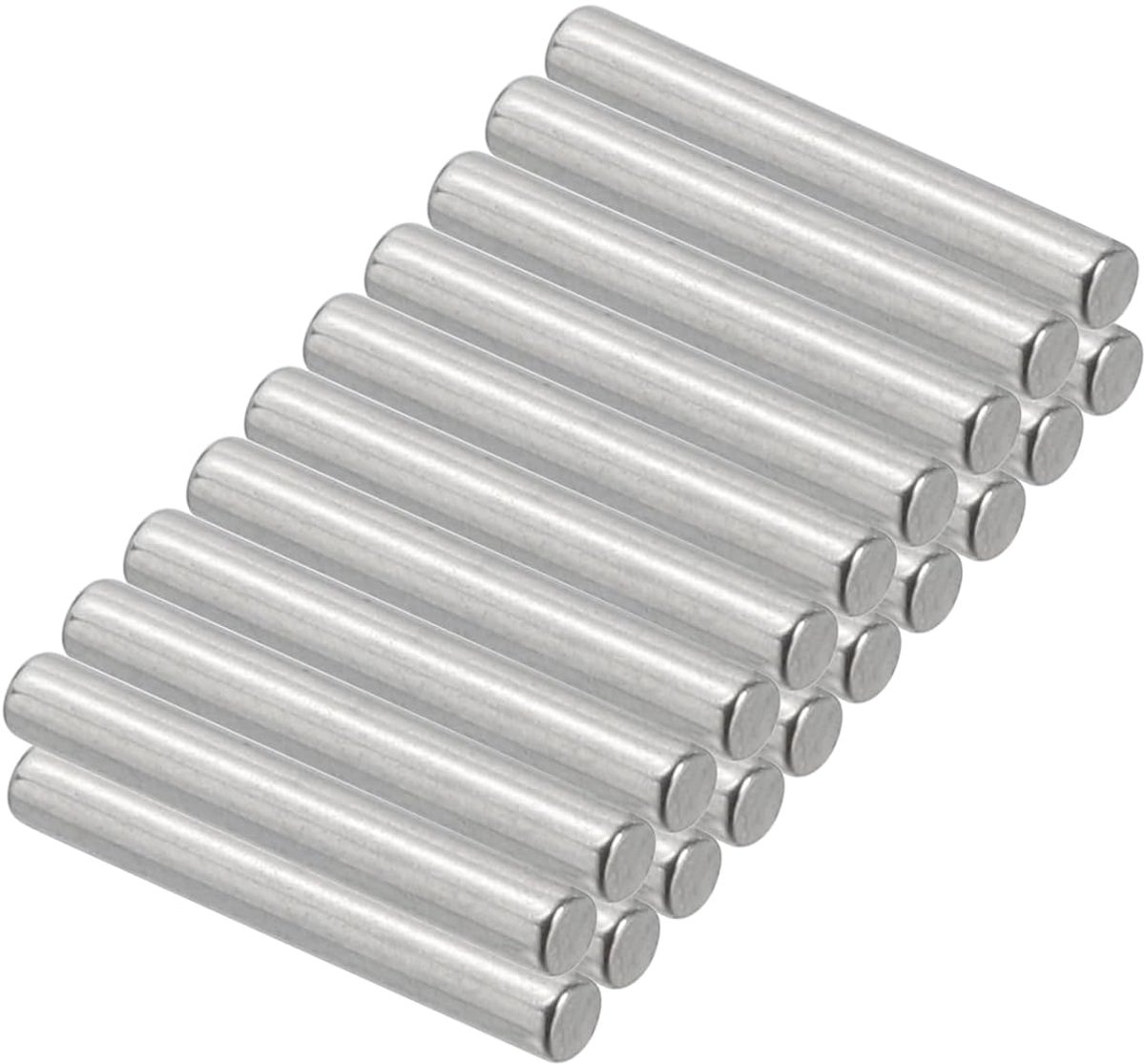 Pluggen van roestvrij staal 304, 2,5 x 18 mm, 20 stuks, gegroefde pennen, cilindrisch, metalen pen voor planksteunen, voor stapelbed, beslag, meubels, component