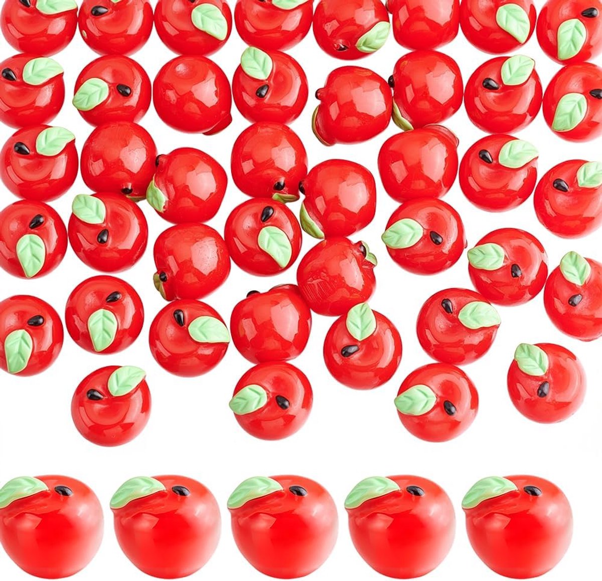 40 stuks mini rode appels kunstmatige appels beeldjes realistische miniatuur klein fruit decor voedsel model voor ambachten fee tuin huis keuken tafel decoratie Thanksgiving Kerstmis 1,3 x