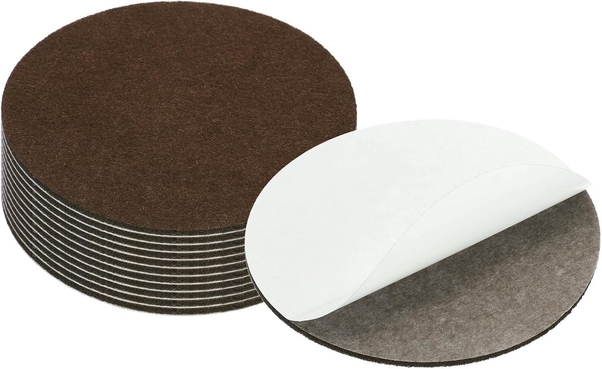 12,7 cm diameter lampvoet vilt, 12-pack 3 mm dikte ronde zachte zelfklevende antislip antikras achterkant vilt voor lampen, meubels, DIY-knutselen, koffietafel