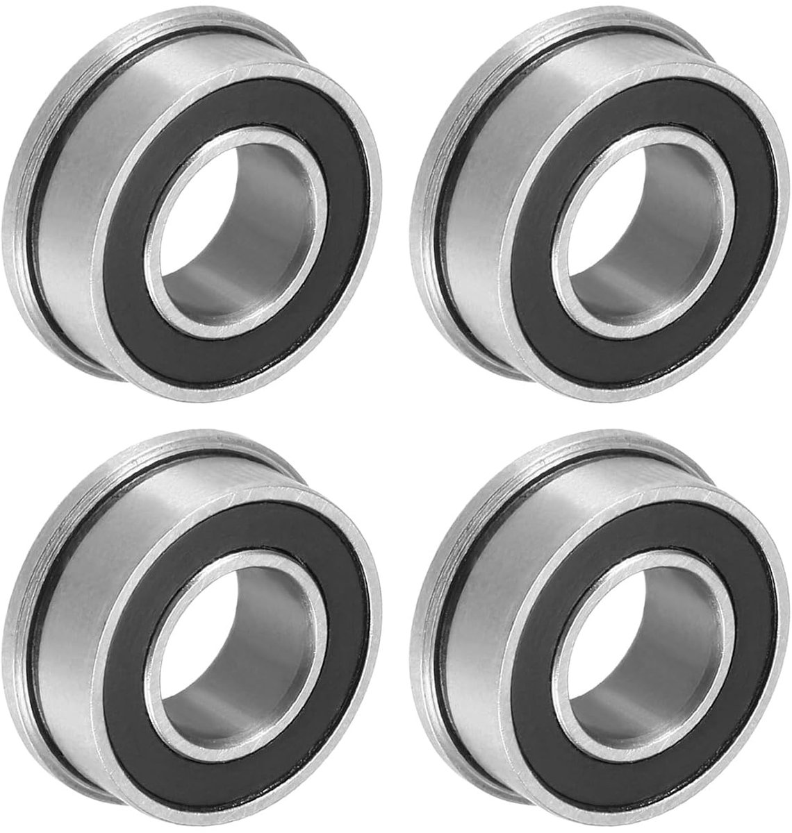 FR188-2RS Geflensde Kogellager 1/4 x 1/2 x 3/16" Dubbele Zegel Chroom Staal Flens Lager 4 Stk
