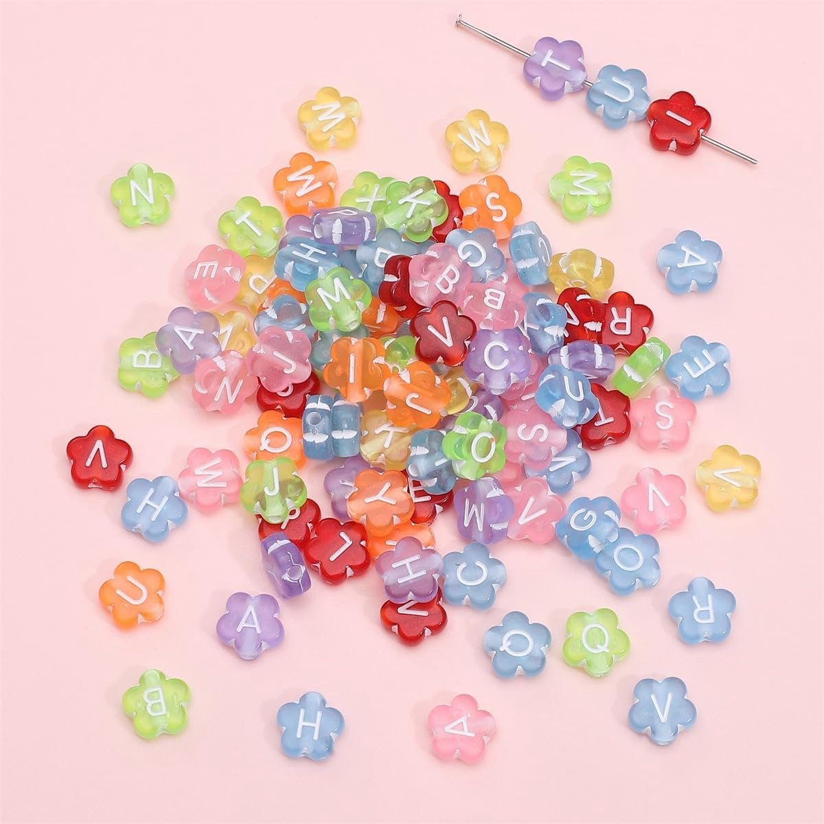 Kralen, acrylkralen, 10 mm, kralen met gat, knutselkralen voor handwerk, decoratie, armbanden, halskettingen, oorbellen, sieraden, hoofddeksel, sleutelhanger, transparant, kleurrijk