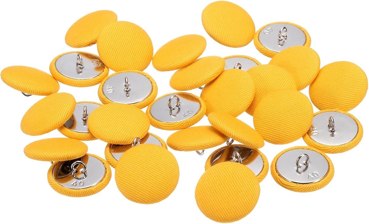 Knopen 25 mm 1" ronde metalen knopen met stoffen hoes voor bruidsjurken, trouwpakken, blouses, truien, geel