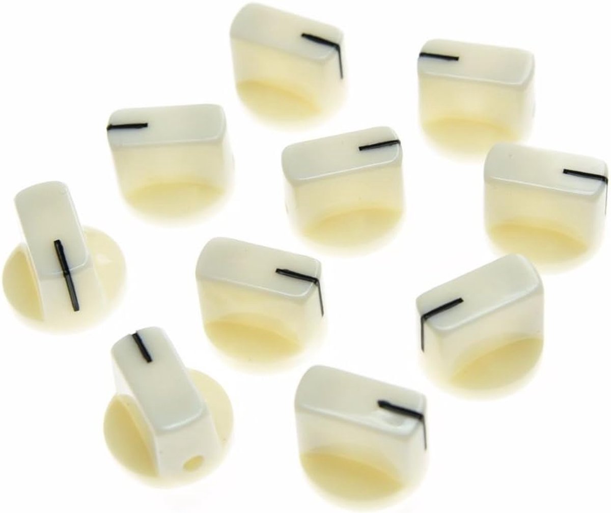 10 stuks gitaar AMP effect pedaal knoppen wijzerknop met zetschroef wit