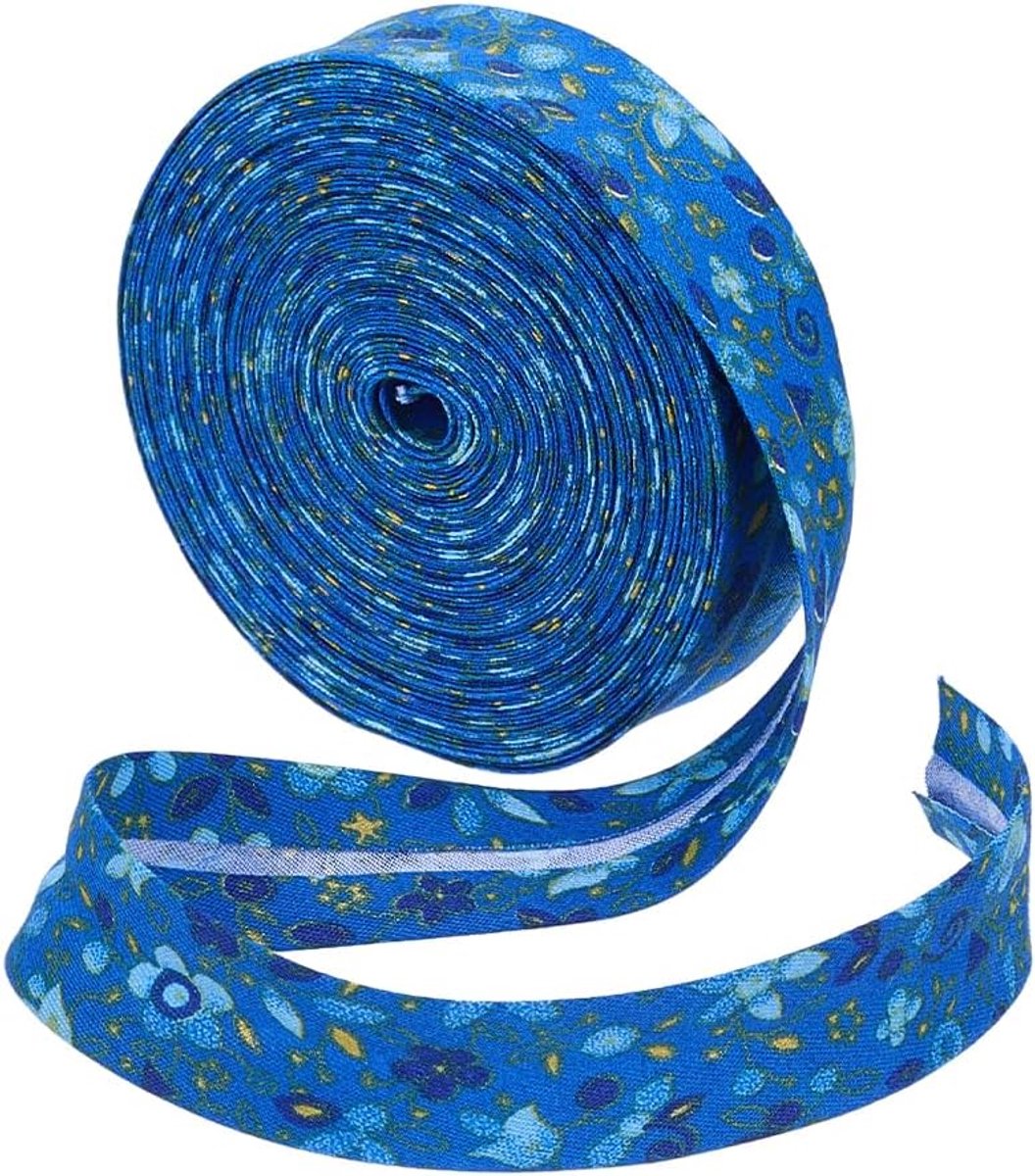10 m katoenen bloemenlint 21 mm korenbloemblauw bloemenprint lint bloemenpatroon decoratieve linten voor DIY-knutselwerkjes naaien op bindrand stof kleding cadeauverpakking
