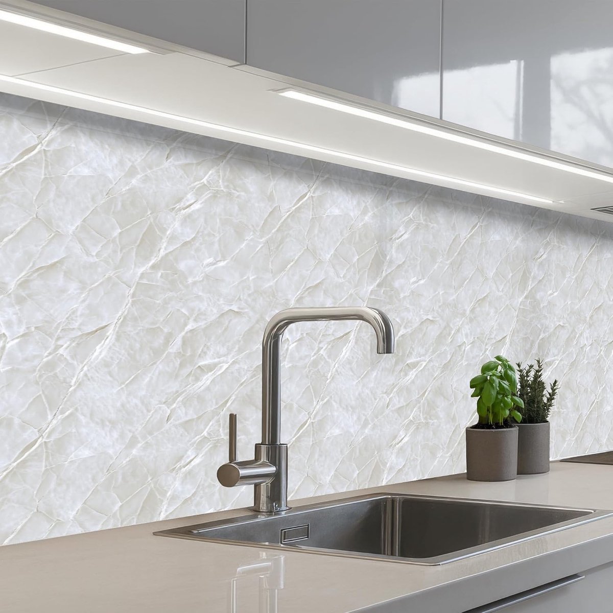 Keukenachterwand 80x250 cm zelfklevend keuken decoratie accessories home kitchen spatscherm Oppervlakte - Textuur - Grijs
