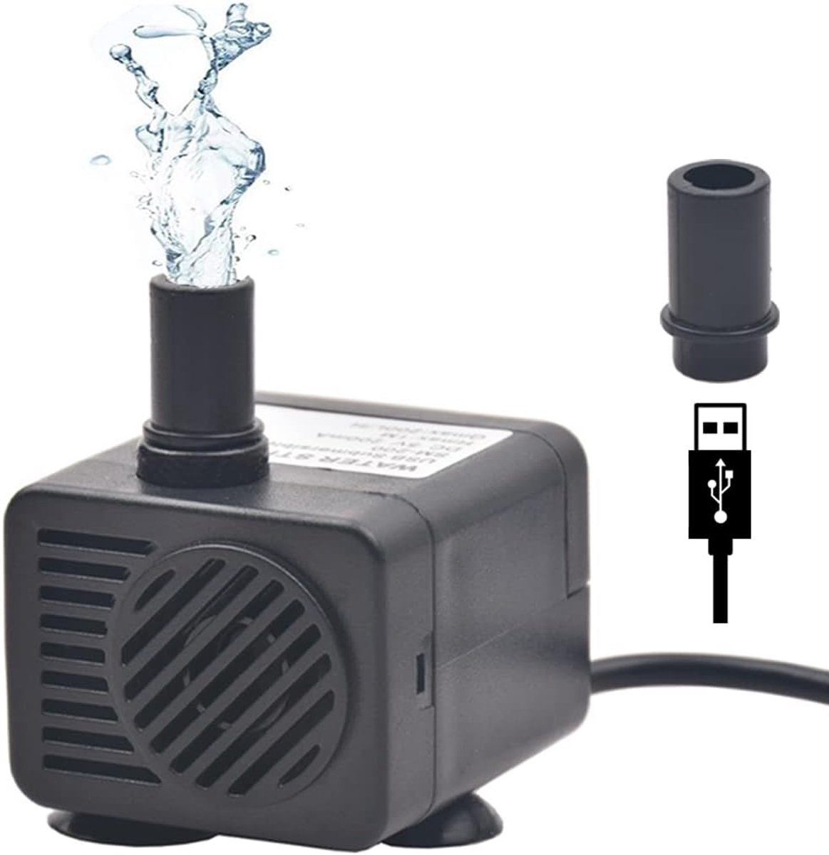 Dompelbaar Waterpomp Dompelpomp voor Fontein Zwembad Tuinwater Vistank Aquarium, 1W, 200L/H