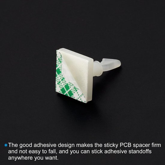24 stuks zelfklevende PCB afstandhouders zelfklevende afstandhouders 0,43 inch steunhoogte zelfklevende geïsoleerde afstandhouders voor PCB PC board ondersteuning wit — afbeelding 4