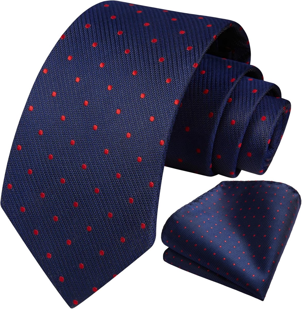 Dot Ties voor Mannen Bruiloft Tie Zakdoek Formele Zakelijke Stropdas & Pochet Set, A-blauw+rood, Eén maat