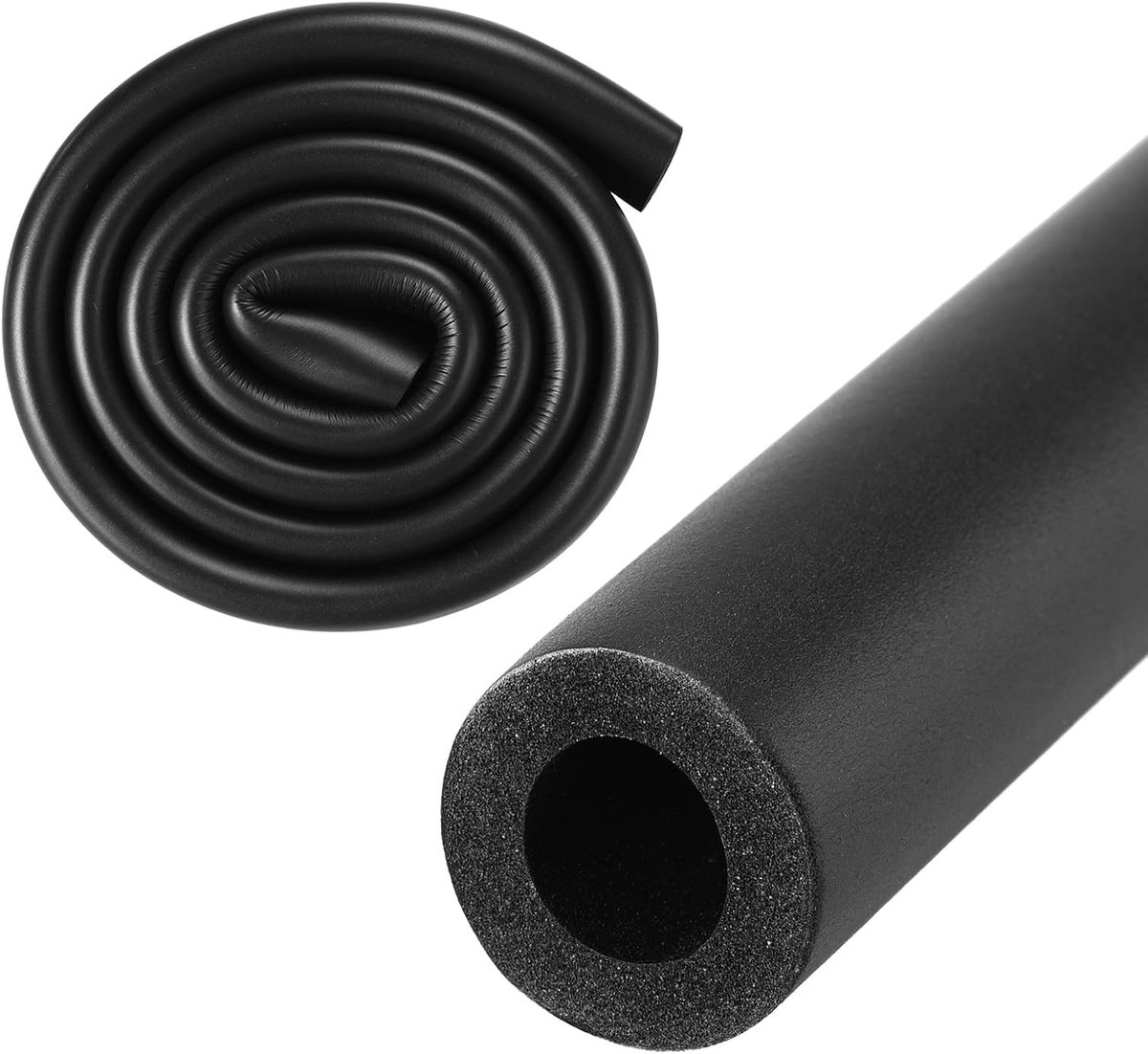 Isolatieschuim van 13 mm, 13 mm 1/2 inch ID 23 mm OD 1 m lengte, zachte flexibele schuimbuis, schuimisolatie voor handvatsteun/gitaarstandaard/dakrekken [zwart]