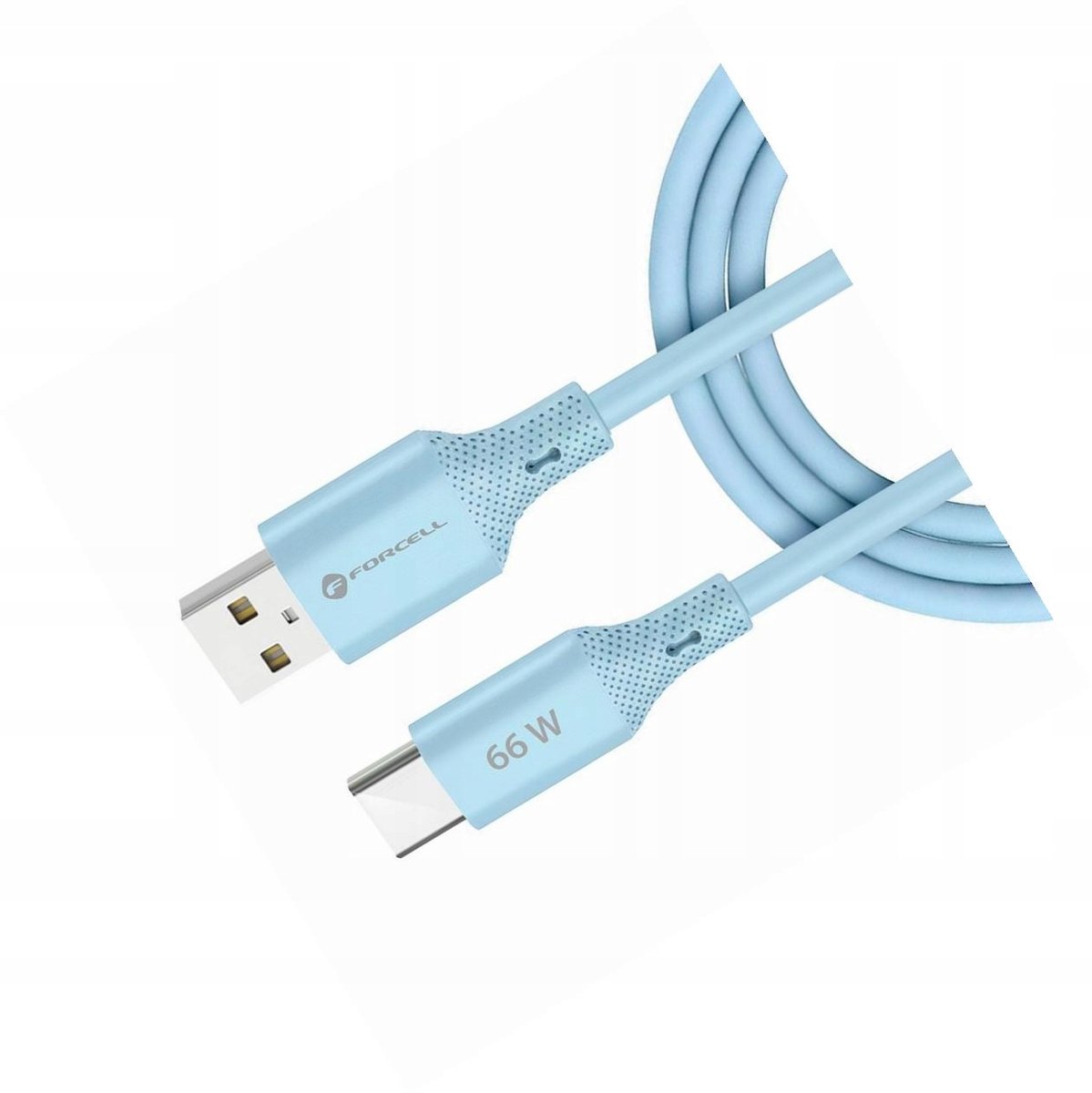 Forcell USB-A naar USB-C Kabel 1m 66W Blauw - Android Auto & Snel Laden