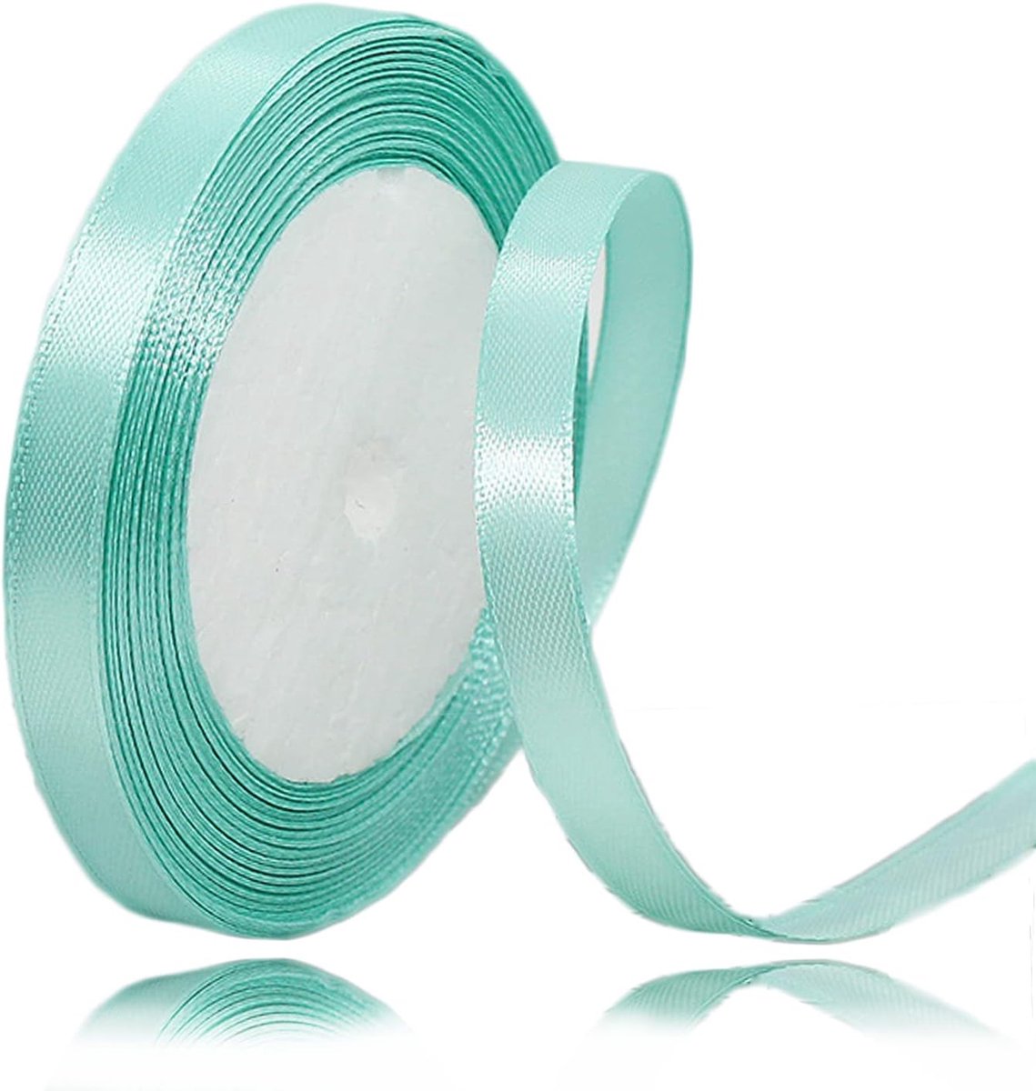 Lint 10 mm, 23 meter mintgroen om te knutselen, geschenkverpakking, ballonnen, bloemenboeketten, taartdecoratie, haarlintjes, naaien, babyshower en bruiloftsfeest