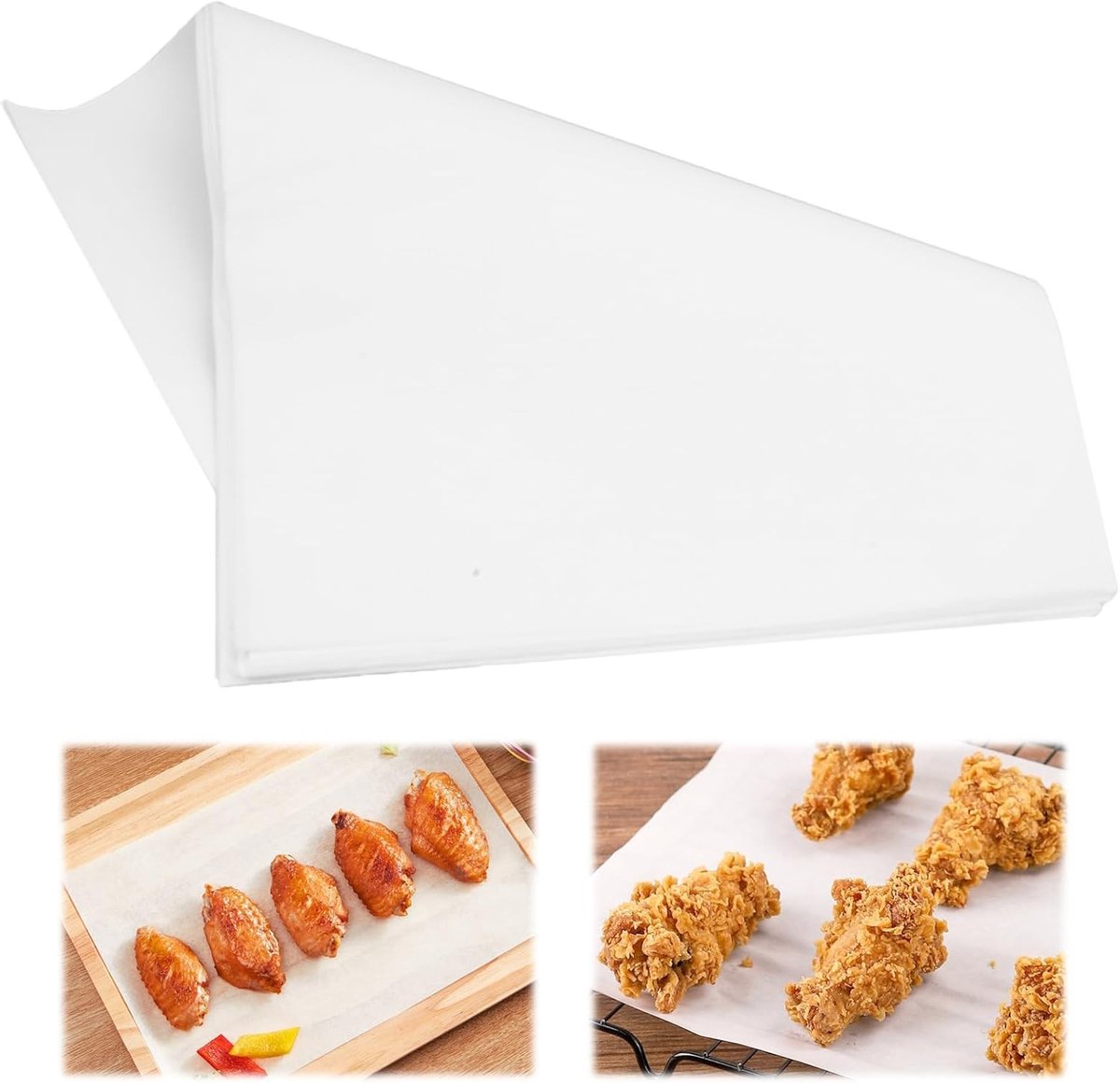 Voedselwaspapier 100 vellen, 20 x 30 cm, vetvrij en waterdicht, ideaal voor hamburgers, grillen en bakken