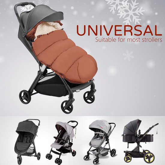 Baby Voetenzak - Kinderwagen Zak - Warm Blijven - Dubbellaags Design - 100 cm Lengte - Bruin — afbeelding 2