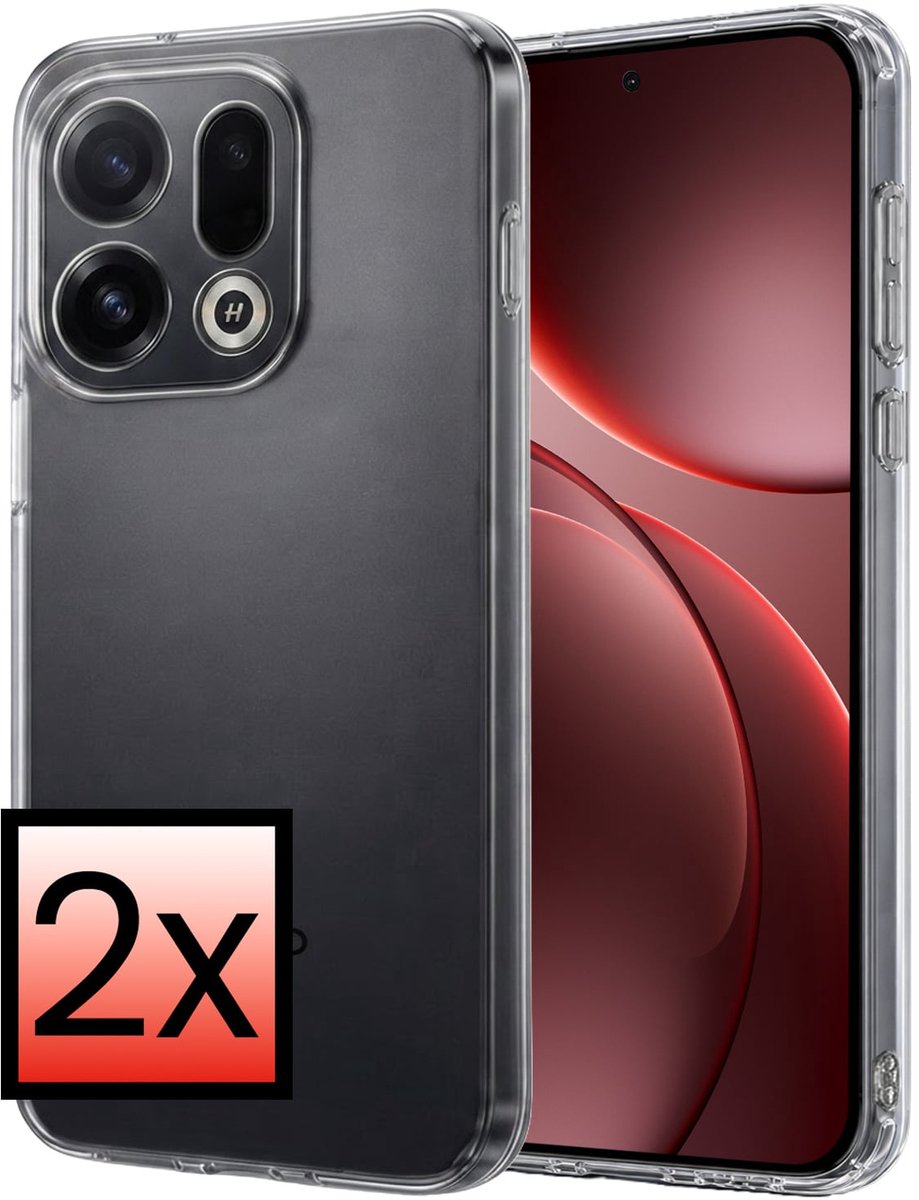 Hoesje - 2 Stuks - Geschikt voor OPPO Find X9 - Sterk & Shockproof - Case Siliconen - Back Cover - Telefoon Hoes - Transparant