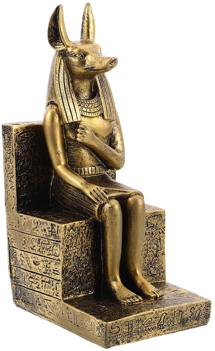 Elzusha - Hars Egyptisch Hondenstandbeeld voor Decoratieve Display