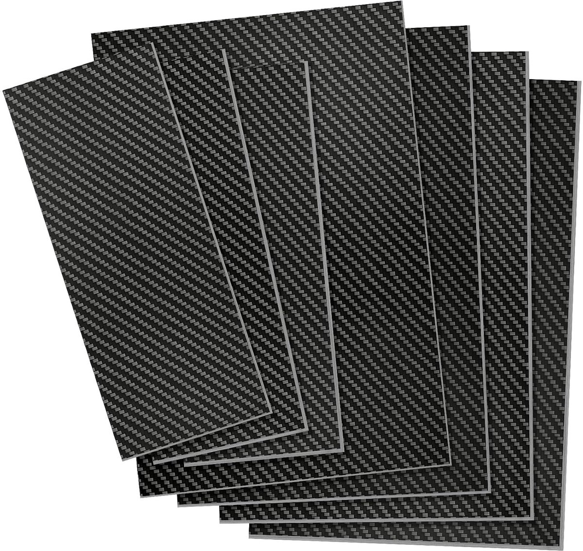 Volledig carbon fiber plaat van 100% 3K carbon, hooghardheid paneel met glanzend oppervlak (twill, 100 x 250 x 3 mm) voor lichtgewicht constructies en verbeterde duurzaamheid