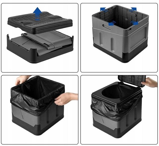 Draagbaar Campingtoilet - Opvouwbaar Mobiel Toilet - 27 Liter - Toilet, Kruk & Opbergbox - Voor Camping, Camper, Caravan & Outdoor van Draagbaar — afbeelding 2